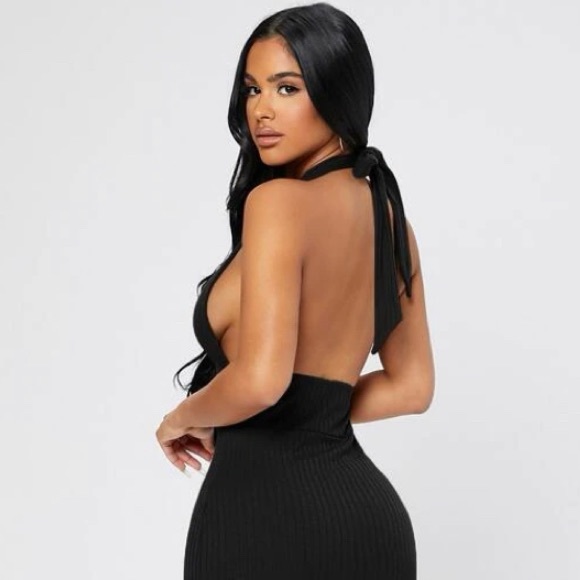 Women’s Halter Neck Sleeveless Form Fitting Maxi Dress main image 0